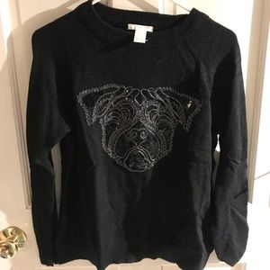 H&M Pug Gemstone Sweater M